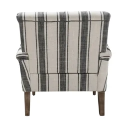 Black White Carved Slope Stripe Accent Chair-Kirkland's Home Cheap