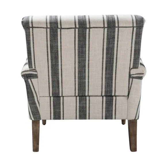 Black White Carved Slope Stripe Accent Chair-Kirkland's Home Cheap