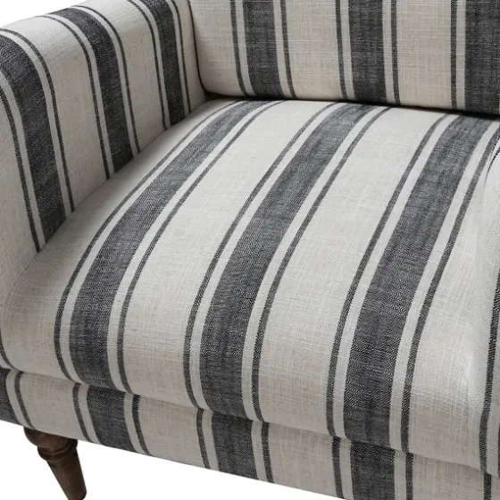 Black White Carved Slope Stripe Accent Chair-Kirkland's Home Cheap