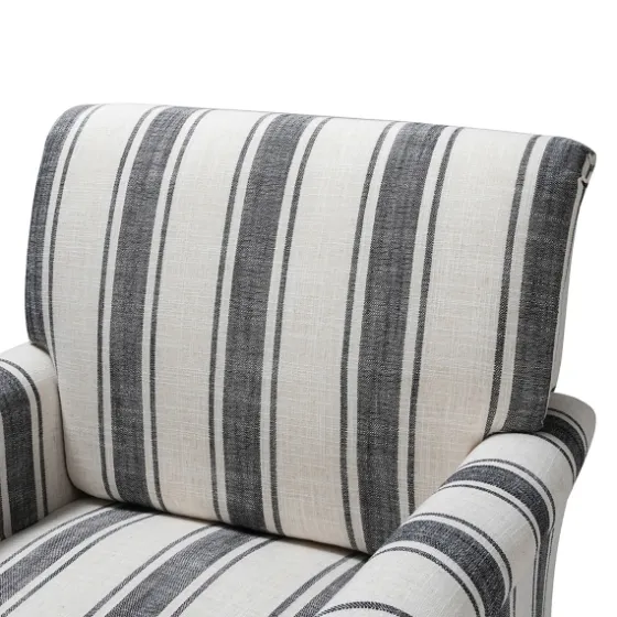 Black White Carved Slope Stripe Accent Chair-Kirkland's Home Cheap