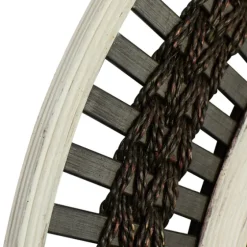 Black White Distressed Wood Rope Fiber Wall Mirror-Kirkland's Home Shop