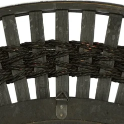 Black White Distressed Wood Rope Fiber Wall Mirror-Kirkland's Home Shop