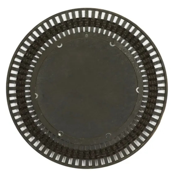 Black White Distressed Wood Rope Fiber Wall Mirror-Kirkland's Home Shop