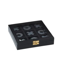 Black Wood And Aluminum Tic Tac Toe Game Set-Kirkland's Home Outlet