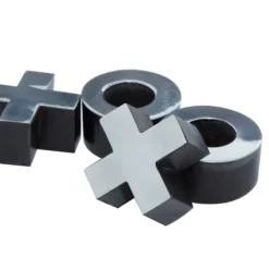 Black Wood And Aluminum Tic Tac Toe Game Set-Kirkland's Home Outlet