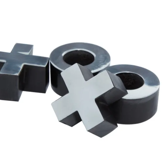 Black Wood And Aluminum Tic Tac Toe Game Set-Kirkland's Home Outlet