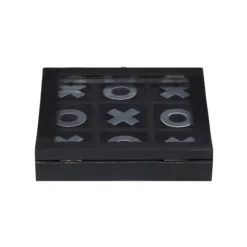 Black Wood And Aluminum Tic Tac Toe Game Set-Kirkland's Home Outlet