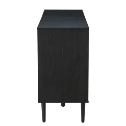 Black Wood And Cane Arched Sideboard Cabinet-Kirkland's Home Clearance