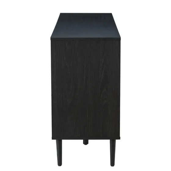 Black Wood And Cane Arched Sideboard Cabinet-Kirkland's Home Clearance
