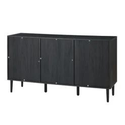 Black Wood And Cane Arched Sideboard Cabinet-Kirkland's Home Clearance