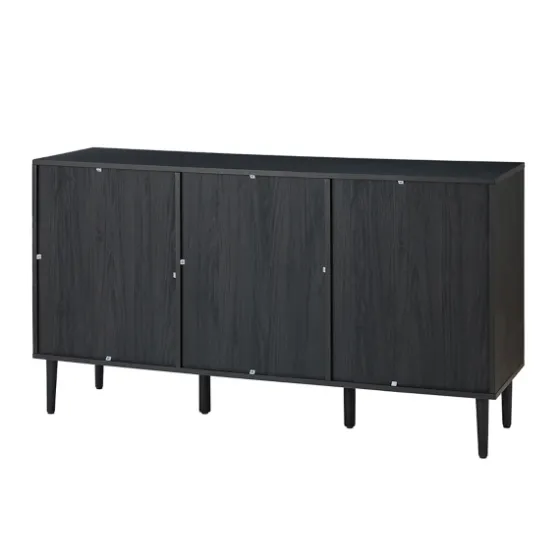 Black Wood And Cane Arched Sideboard Cabinet-Kirkland's Home Clearance