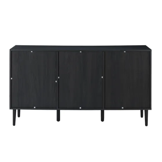 Black Wood And Cane Arched Sideboard Cabinet-Kirkland's Home Clearance