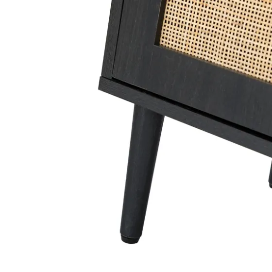 Black Wood And Cane Arched Sideboard Cabinet-Kirkland's Home Clearance