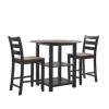Black Wood Farmhouse 3-Pc. Stool And Table Set-Kirkland's Home Shop
