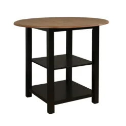 Black Wood Farmhouse 3-Pc. Stool And Table Set-Kirkland's Home Shop