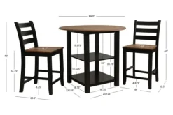 Black Wood Farmhouse 3-Pc. Stool And Table Set-Kirkland's Home Shop