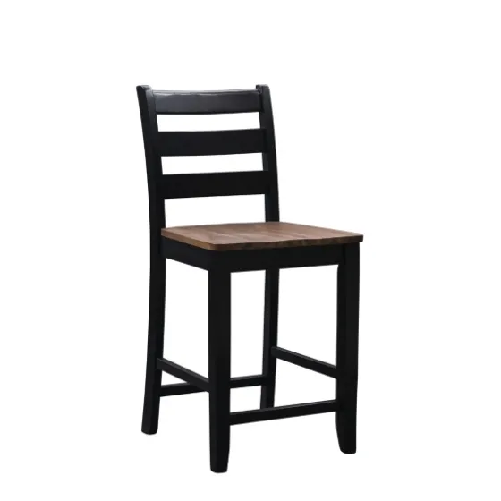 Black Wood Farmhouse 3-Pc. Stool And Table Set-Kirkland's Home Shop