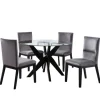 Black Wood Table And Gray Chair 5-Pc. Dining Set-Kirkland's Home Store