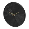 Black Wood Texture Wall Clock With Gold Hands-Kirkland's Home Flash Sale
