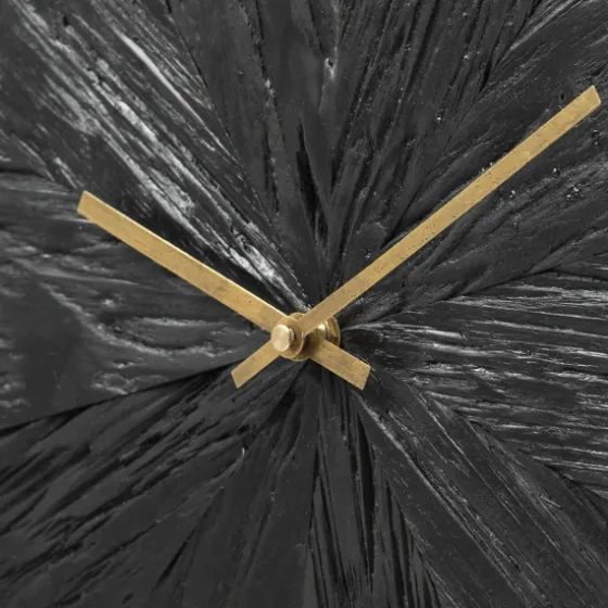 Black Wood Texture Wall Clock With Gold Hands-Kirkland's Home Flash Sale