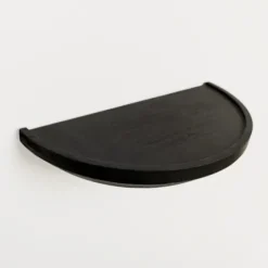 Black Wooden Half-Moon Wall Shelves, Set Of 2-Kirkland's Home Cheap