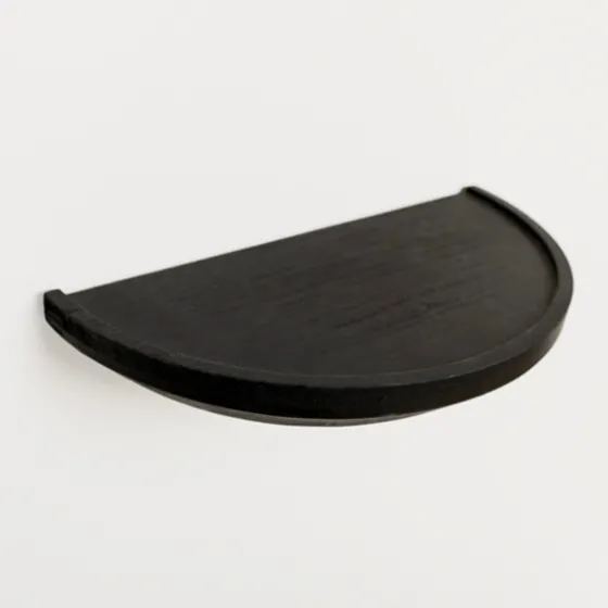 Black Wooden Half-Moon Wall Shelves, Set Of 2-Kirkland's Home Cheap