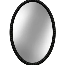 Black Wooden Oval Beaded Mirror-Kirkland's Home Shop