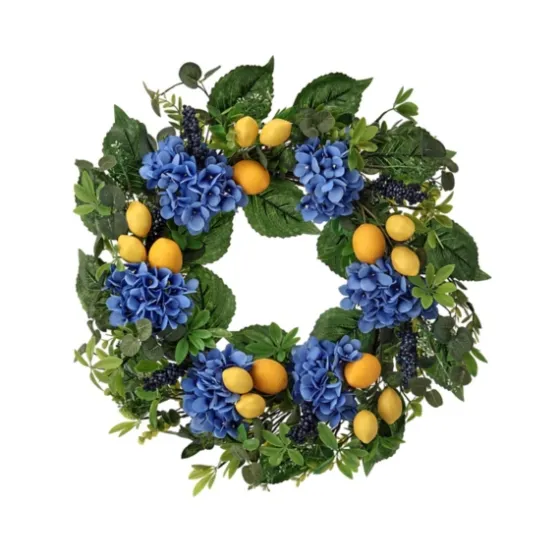 Blackberry Lemon And Hydrangea Wreath-Kirkland's Home Discount