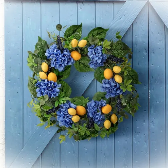 Blackberry Lemon And Hydrangea Wreath-Kirkland's Home Discount