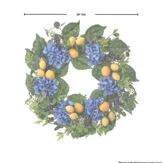 Blackberry Lemon And Hydrangea Wreath-Kirkland's Home Discount