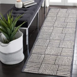 Blake Gray Cube Indoor/Outdoor Runner, 1X7-Kirkland's Home Sale