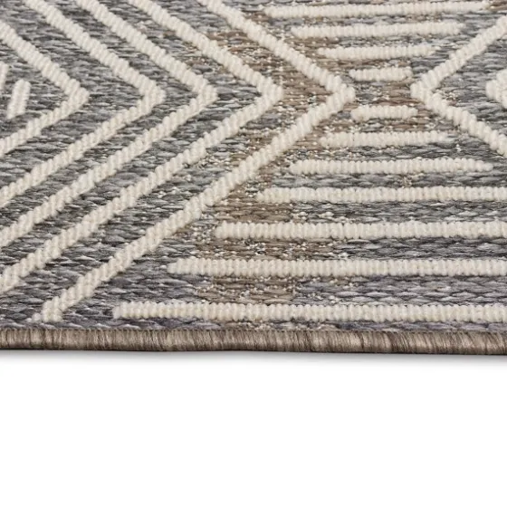 Blake Gray Zigzag Indoor/Outdoor Area Rug, 5X7-Kirkland's Home Discount