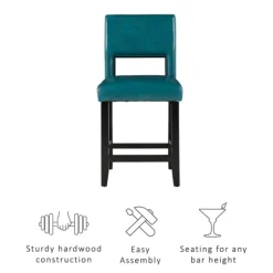 Blakely Seat Counter Stool With Black Base-Kirkland's Home Best