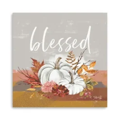 Blessed Pumpkins And Flowers Giclee Canvas Print-Kirkland's Home Shop