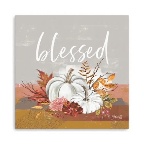 Blessed Pumpkins And Flowers Giclee Canvas Print-Kirkland's Home Shop