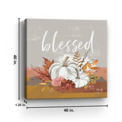 Blessed Pumpkins And Flowers Giclee Canvas Print-Kirkland's Home Shop