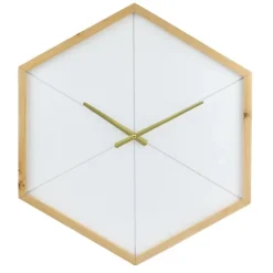 Blond Wood Frame Hexagon Wall Clock-Kirkland's Home Discount