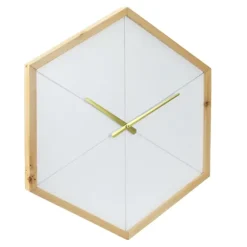 Blond Wood Frame Hexagon Wall Clock-Kirkland's Home Discount