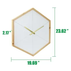 Blond Wood Frame Hexagon Wall Clock-Kirkland's Home Discount