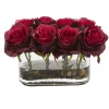 Blooming Roses Arrangement In Glass Vase-Kirkland's Home Clearance