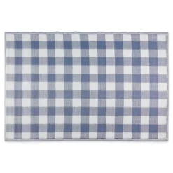 Blue & White Buffalo Check Outdoor Area Rug, 4X6-Kirkland's Home Online