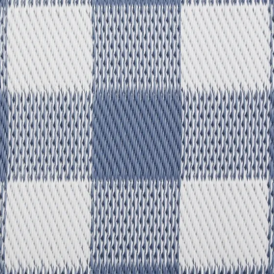 Blue & White Buffalo Check Outdoor Area Rug, 4X6-Kirkland's Home Online