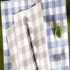 Blue & White Buffalo Check Outdoor Area Rug, 4X6-Kirkland's Home Online