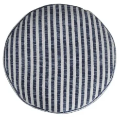 Blue & White Stripe Organic Cotton Pouf-Kirkland's Home Clearance