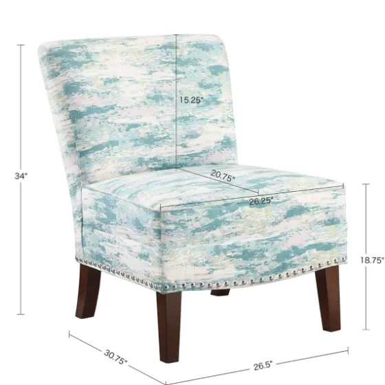 Blue Abstract Armless Accent Chair-Kirkland's Home Shop
