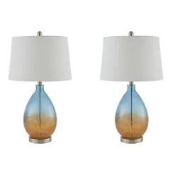 Blue And Amber Glass Table Lamps, Set Of 2-Kirkland's Home New