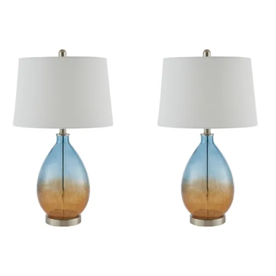 Blue And Amber Glass Table Lamps, Set Of 2-Kirkland's Home New
