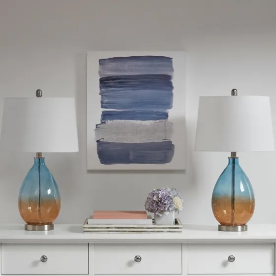 Blue And Amber Glass Table Lamps, Set Of 2-Kirkland's Home New