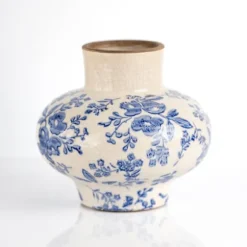 Blue And Cream Vintage Floral Genie Vase-Kirkland's Home Shop