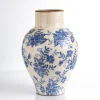 Blue And Cream Vintage Floral Urn Vase, 12 In.-Kirkland's Home Clearance